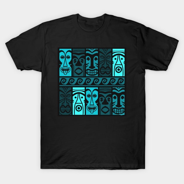 Turquoise Tikis! T-Shirt by ErinKantBarnard